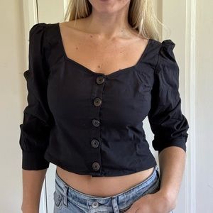 Puff Sleeve Crop Top